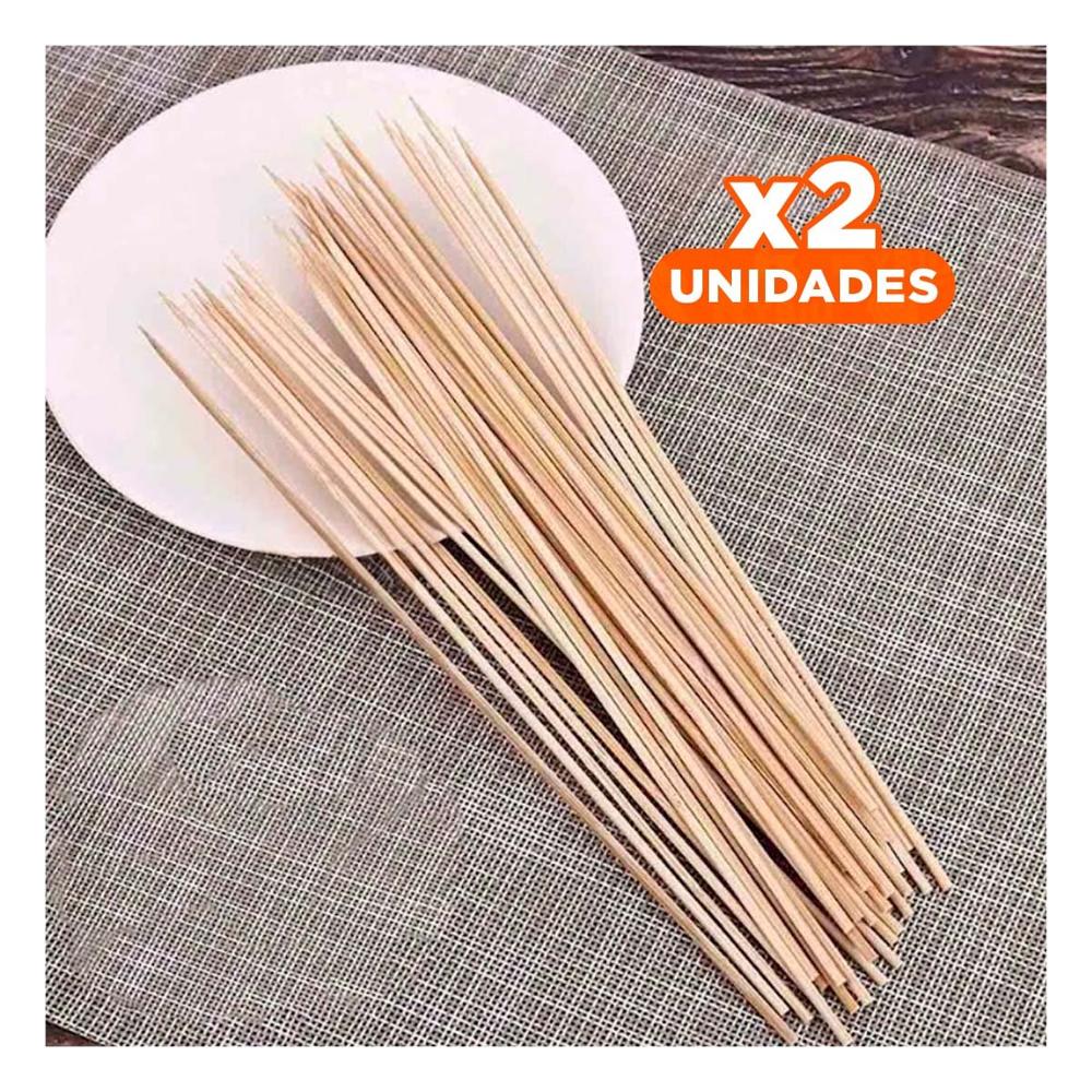 Pack2 Palitos de Bambu Color Natural para Cocina y Reuniones 30cm 85unid