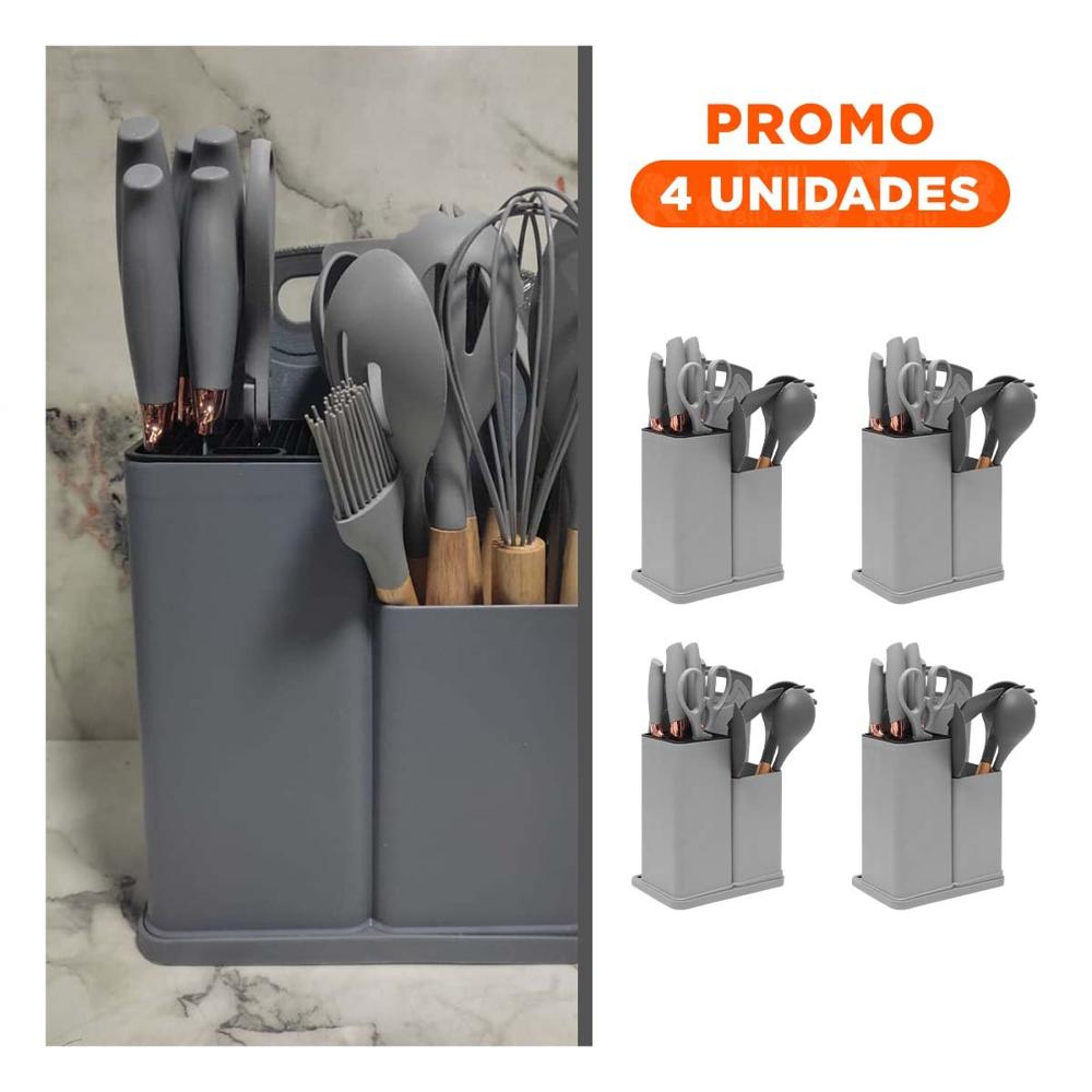 Pack4 Utensilios Plomo Cocina Profesional Fabricados en Acero Inoxidable