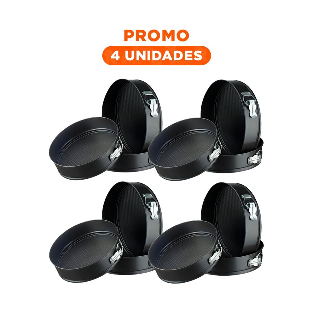 Pack4 Set de Horneado Desmontable Color Plateado con 3 Circulos y Medidas Versatiles