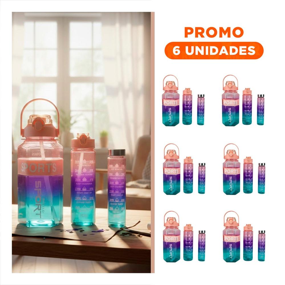 Pack6 Contenedor Trio Transparente Rosado Claro Morado y Verde Ligero y Comodo YRegalo Sticker