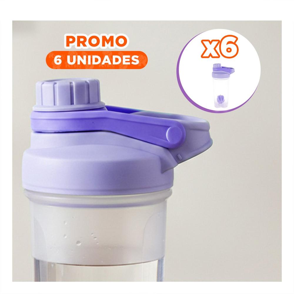 Pack6 Vaso Tomatodo Shaker 500ml Lila para Hidratación y deporte Diario