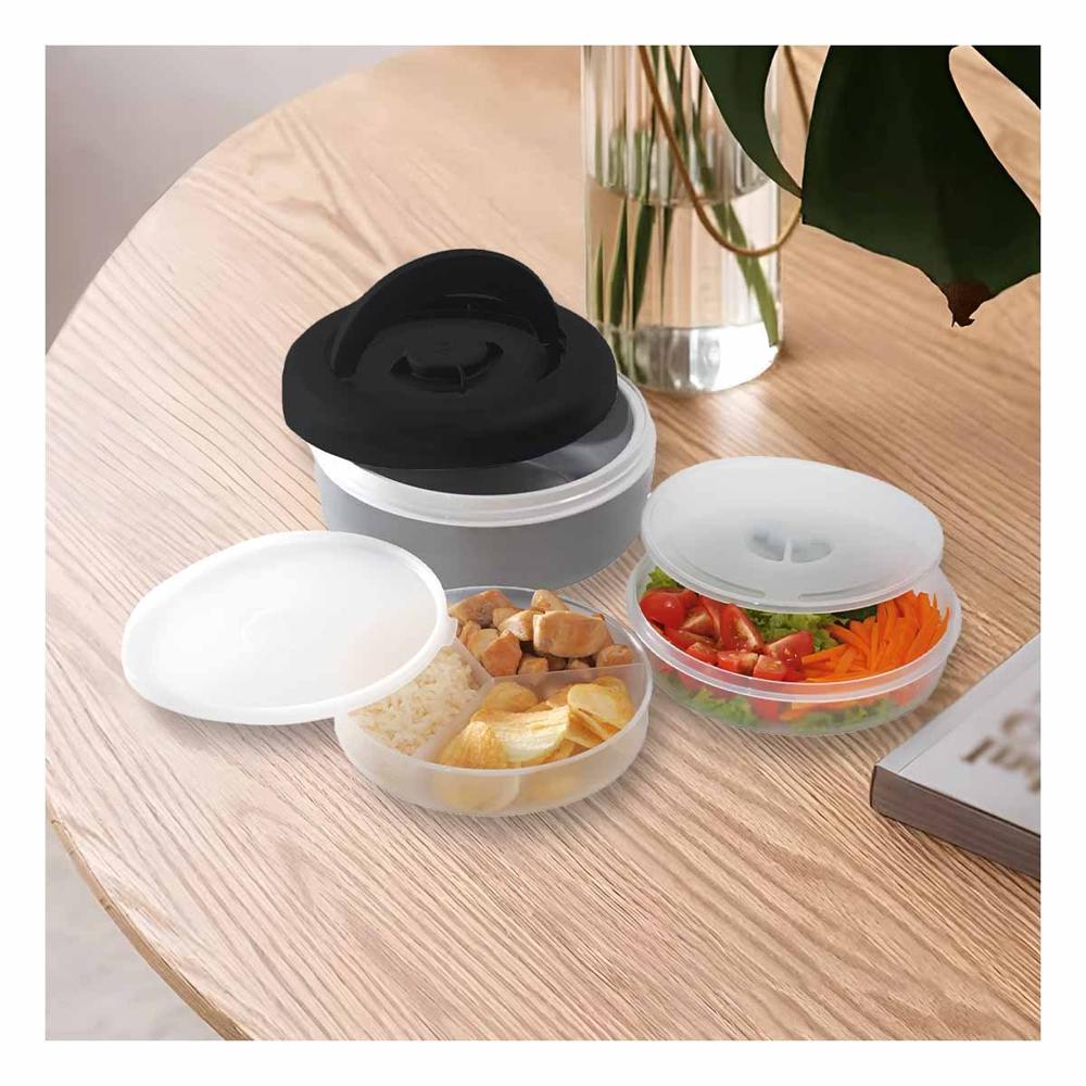 Contenedor Termico 1.25L Negro y Plomo para Preparaciones del Dia Y notas