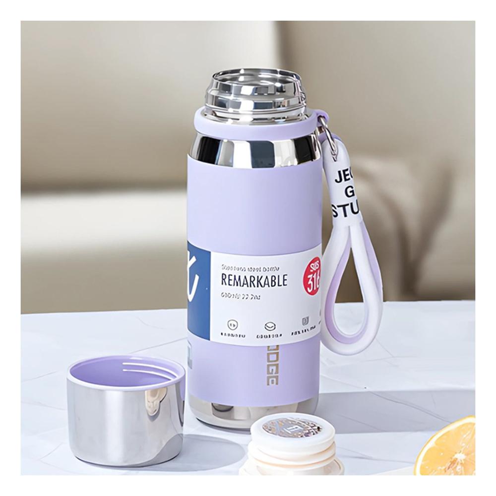 Termo Lila 500ml para Bebidas Calientes y Frías en Oficina Hogar Y notas