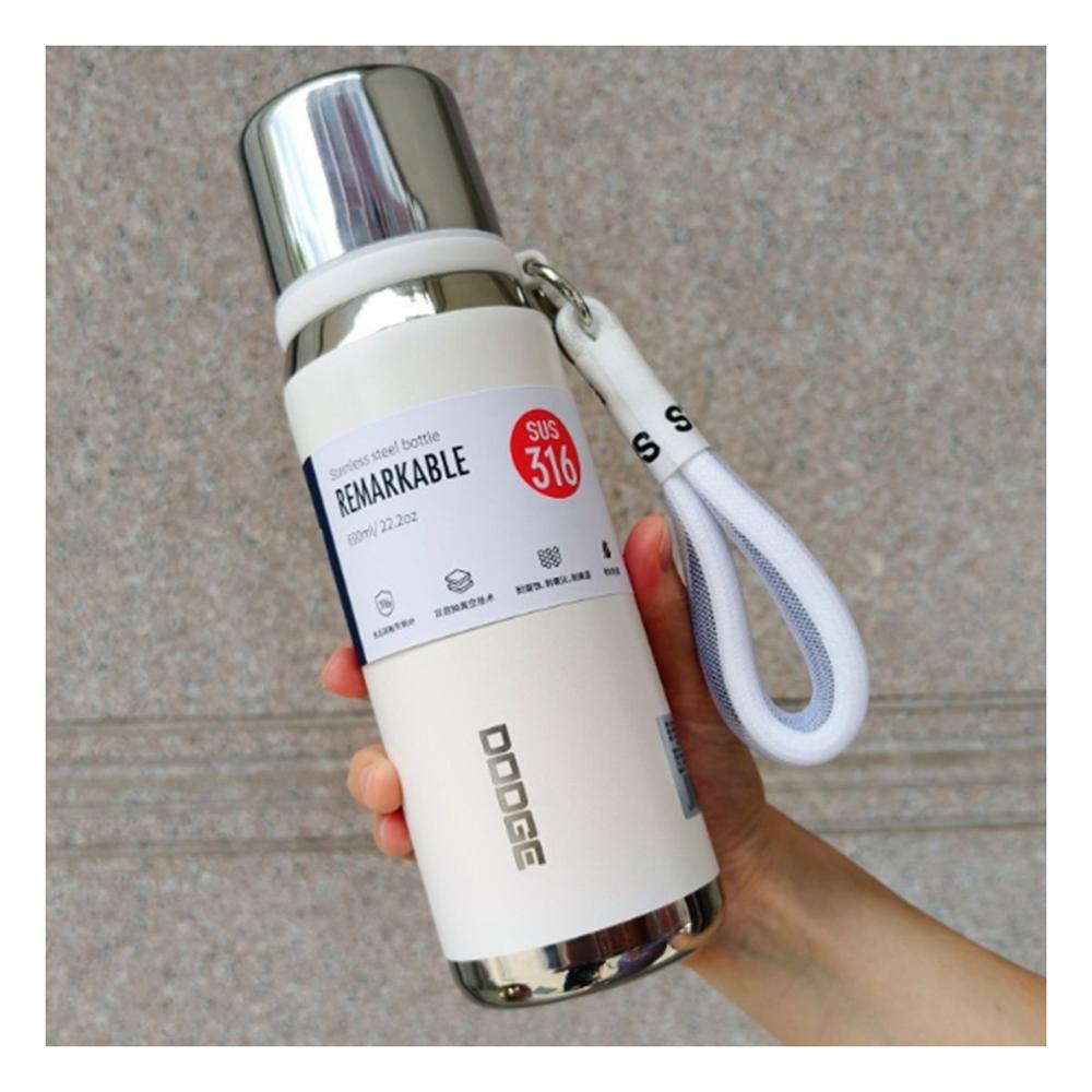 Termo Color Blanco 500ml con Tapa Hermética para Café Té y Bebidas Diarias