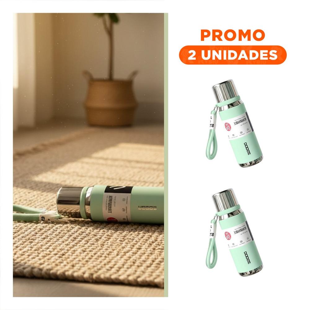Pack2 Recipiente Térmico Verde Agua 500ml para Uso Diario en Hogar Oficina YRegalo Sticker