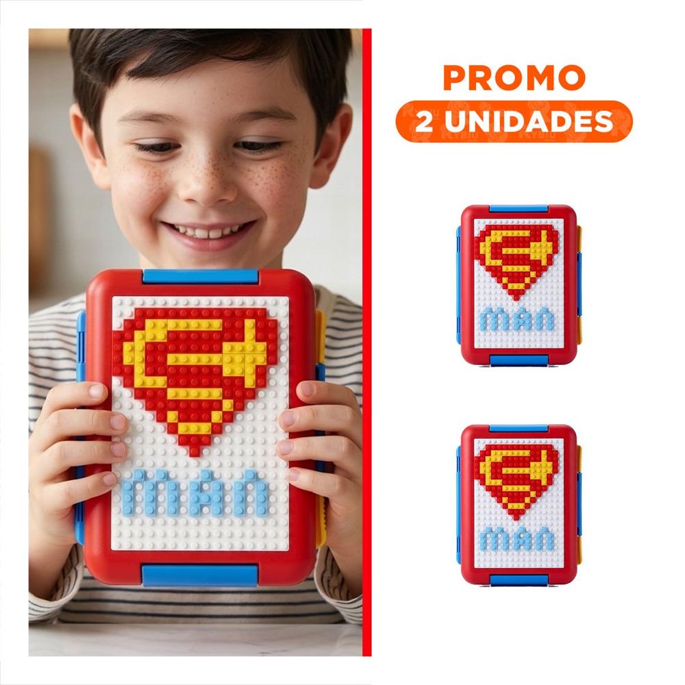 Pack2 Contenedor Modular Rojo con 4 Divisiones para Organizar Comidas YRegalo Sticker