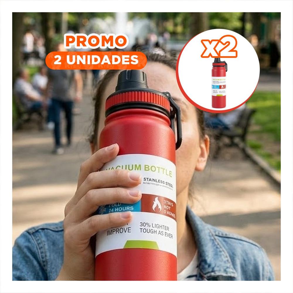 Pack2 Copo 800ml Rojo para Ninos con Tapa Facil de Abrir