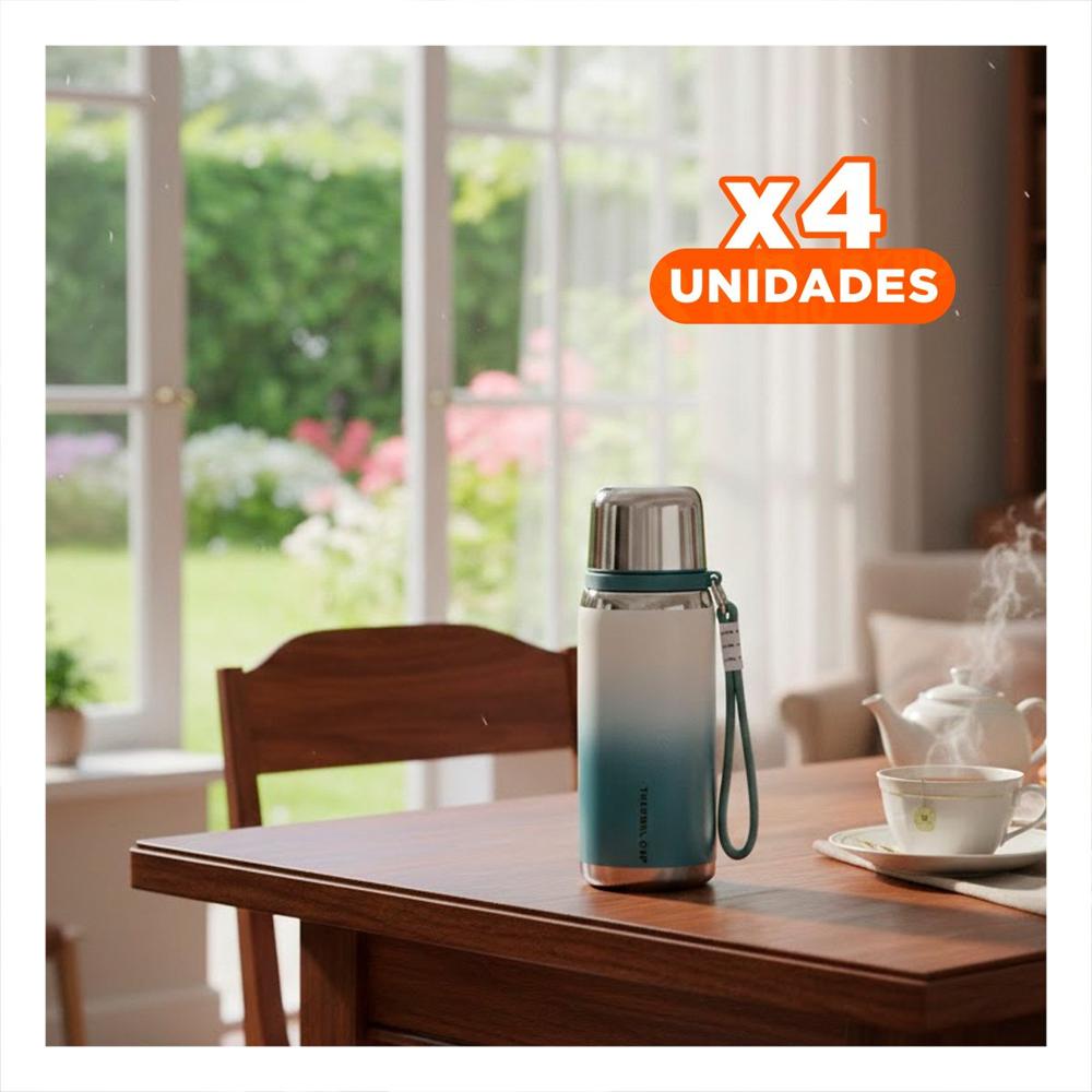 Pack4 Contenedor 800ml Azul Degradado para Bebidas Calientes y Frias en Casa YRegalo Sticker
