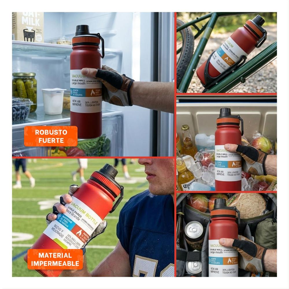 Termo Escolar 800ml Rojo para Bebidas Frias y Calientes YLigas Regalo