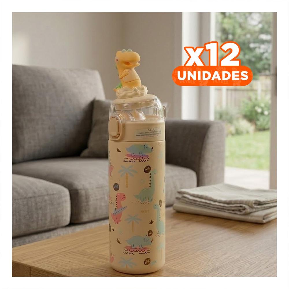 Pack12 Contenedor 420ml Dinosaurio 3D Crema Resistente para Actividades YPapel Regalo