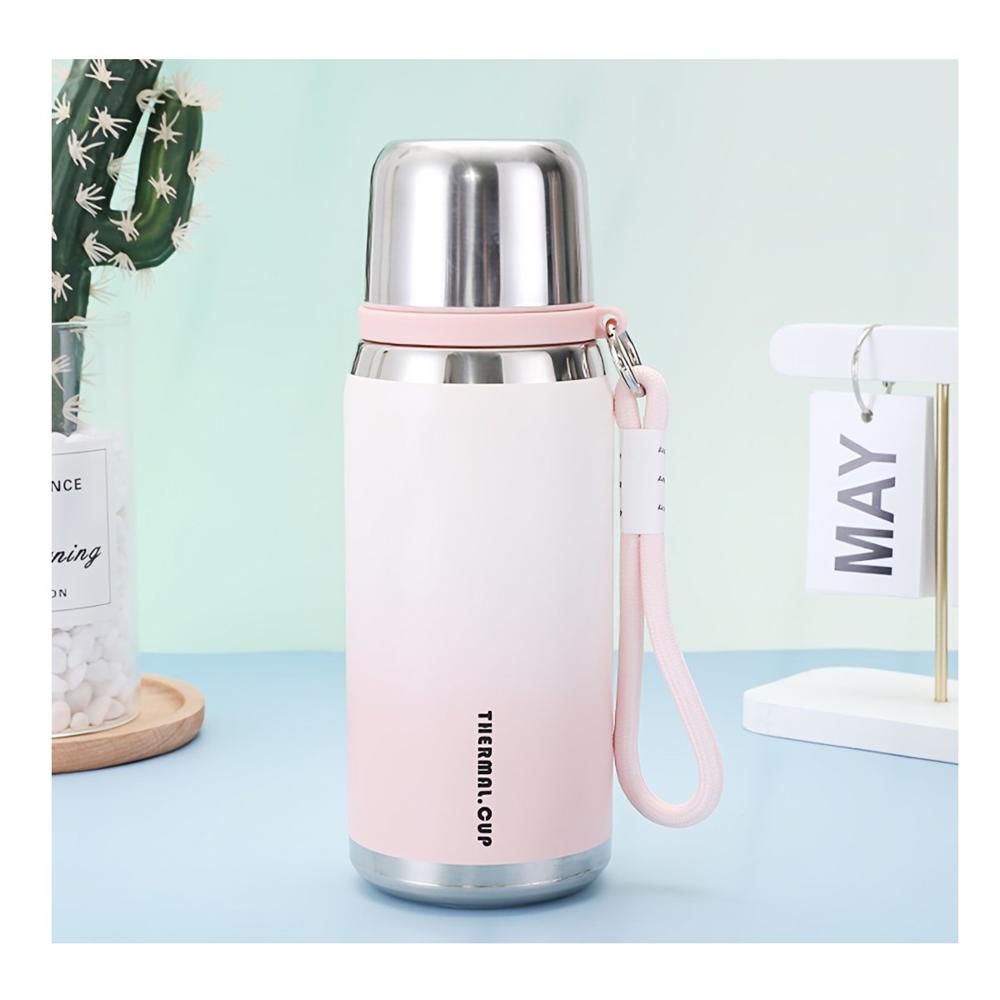 Termo 800ml Rosado con Tapa Hermetica y Diseño Moderno para Oficina y Hogar YPapel Regalo