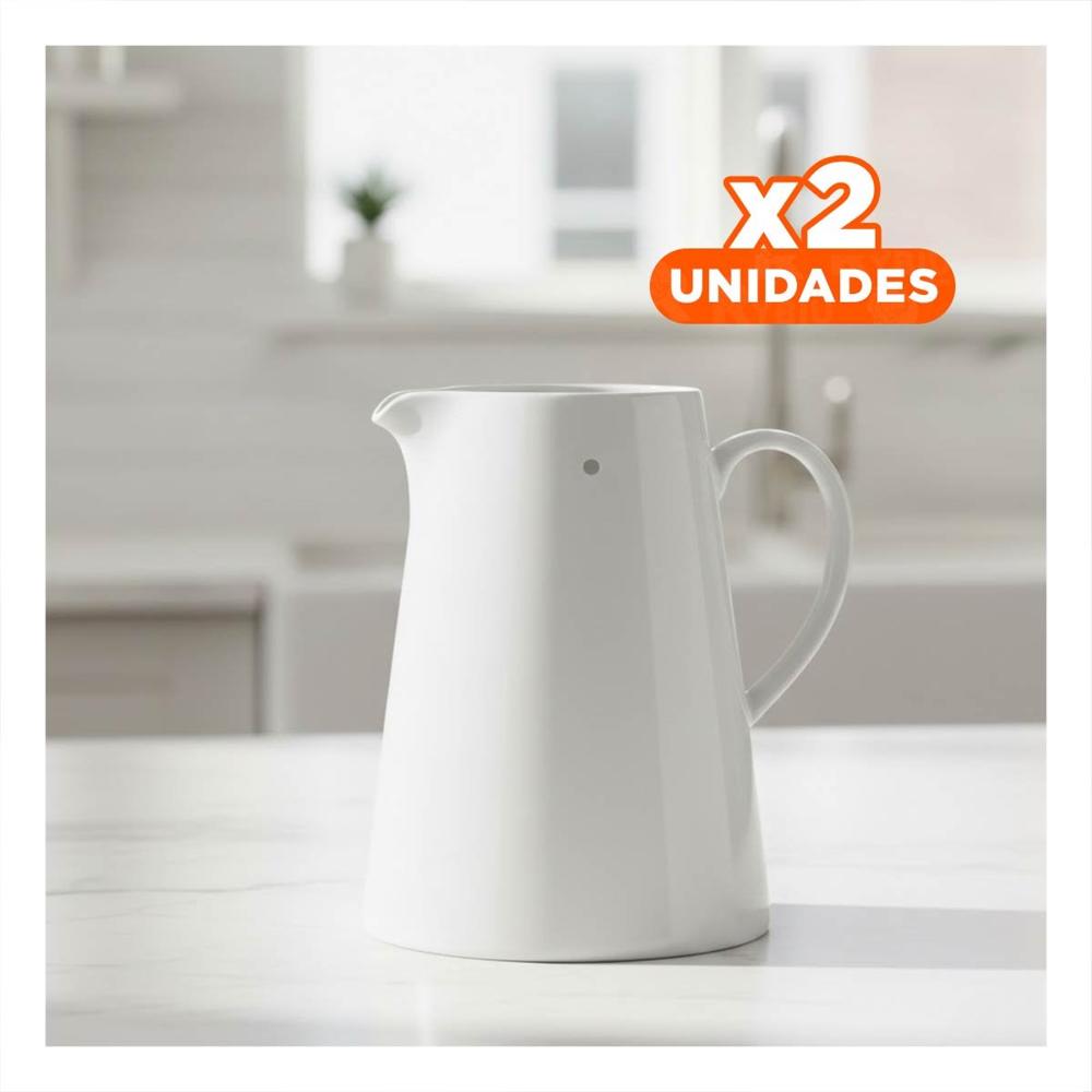 Pack2 Dispensador Blanco de Ceramica para Mesa Familiar y Cocina