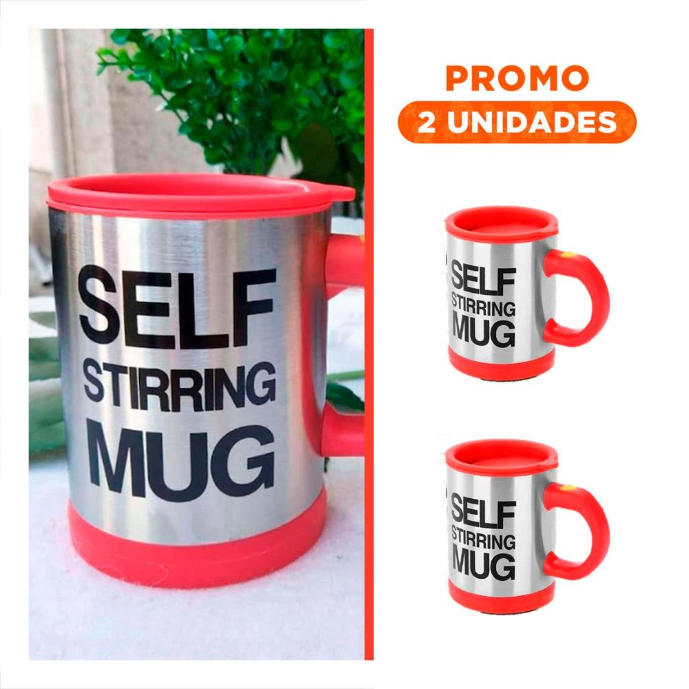 Pack2 Taza Batidora Portatil 400 ml con 2 Pilas AAA para Uso Diario Rojo YRegalo Sticker