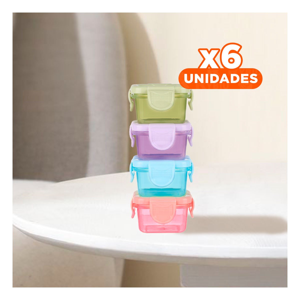 Pack6 Cajas Mini con Seguro 4 Piezas Multicolor 7x4cm para Uso Diario en Hogar YPapel Regalo