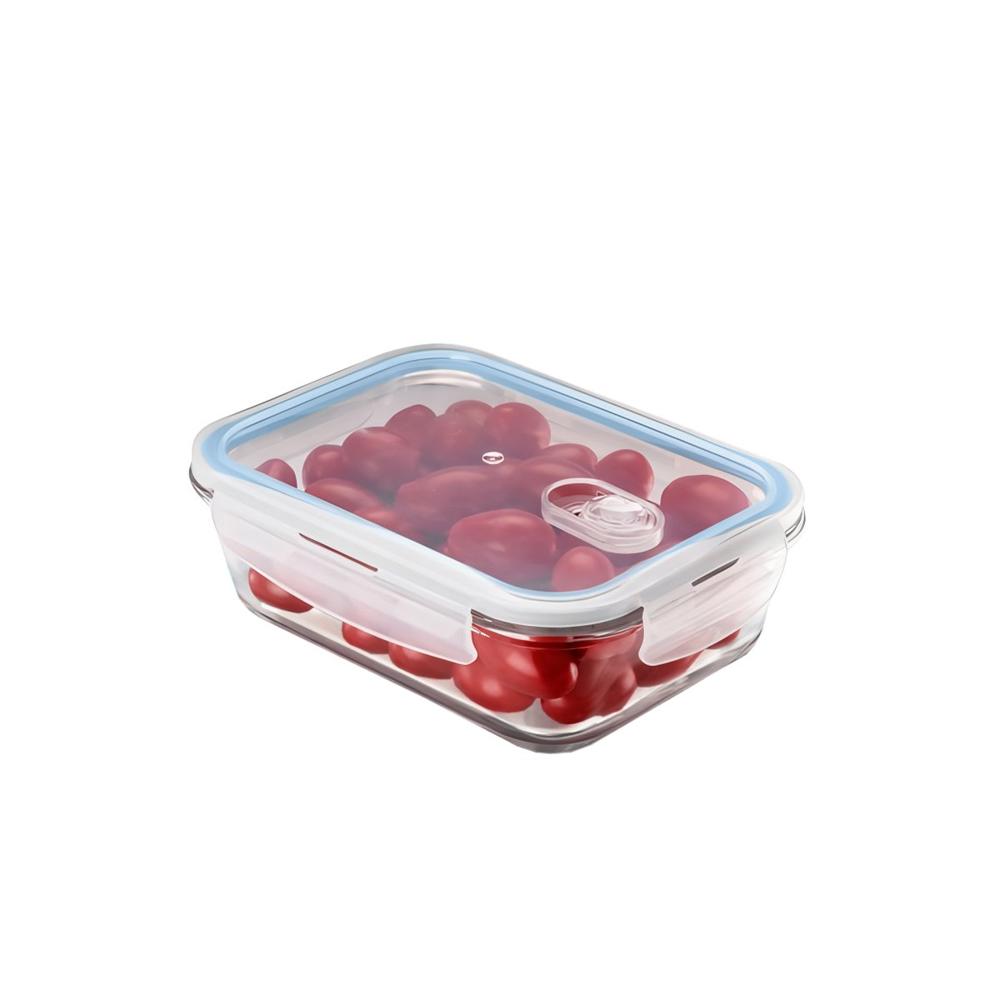 Envase de vidrio con tapa 1040ml transparente linea celeste conservar comida YRegalo Sticker