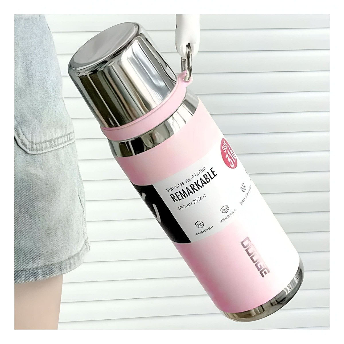 Botella Térmica Rosada 800ml con Tapa Segura para Café Té y Jugos YLigas Regalo