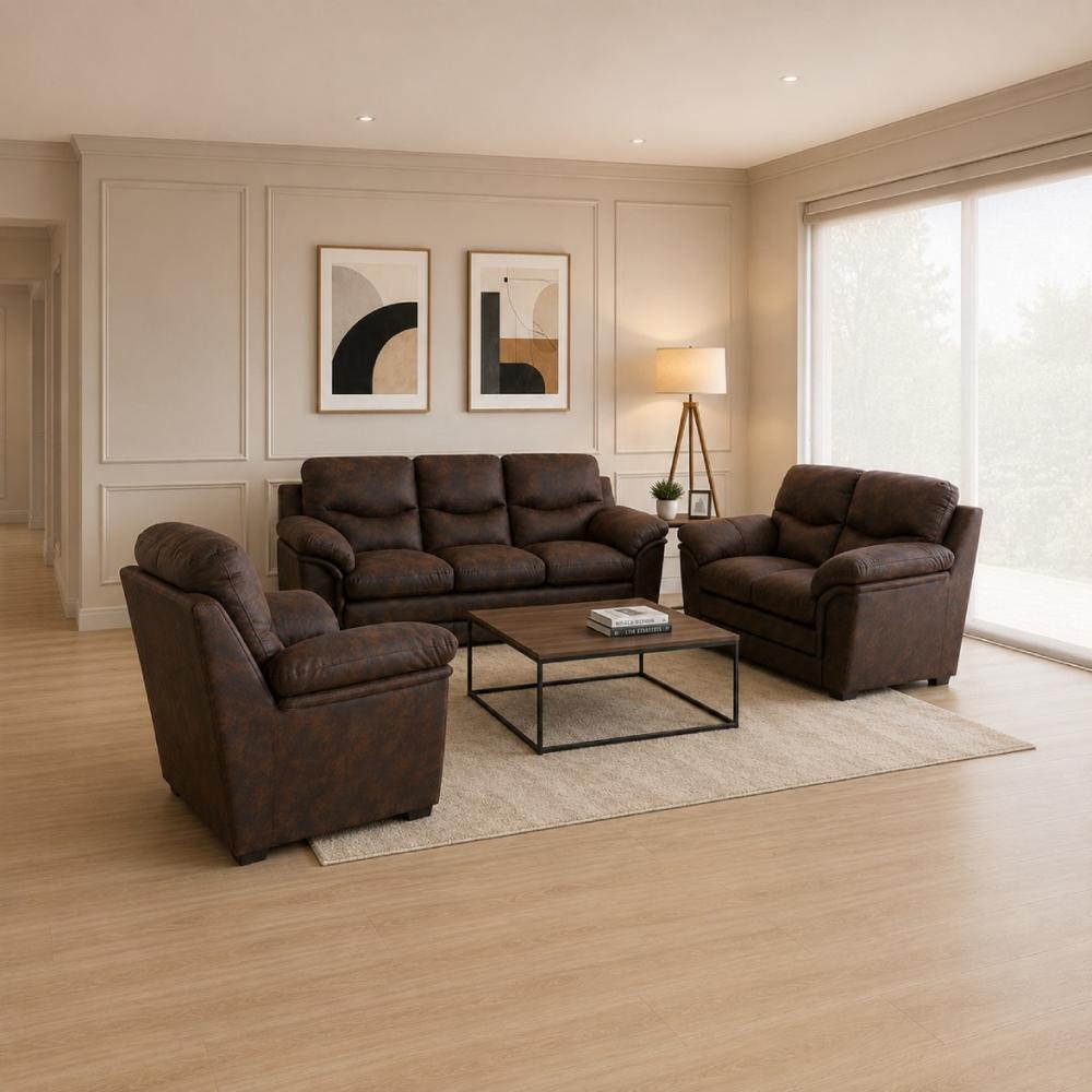 Juego de Sala Glamour 3 2 1 AAA Multiservices Marron