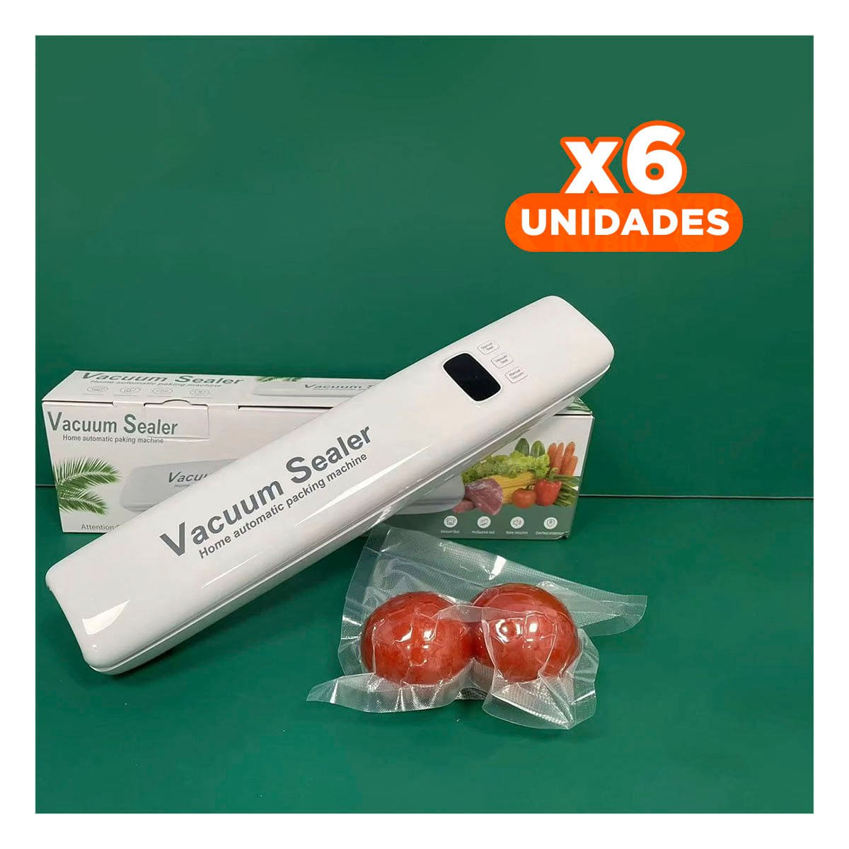 Pack6 Compresor Al Vacio Blanco Seguro y Practico Para Hogar
