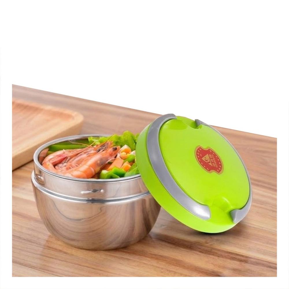 Envase Conservador de Temperatura 1200ml Circular Color Verde para Comidas YRegalo Sticker