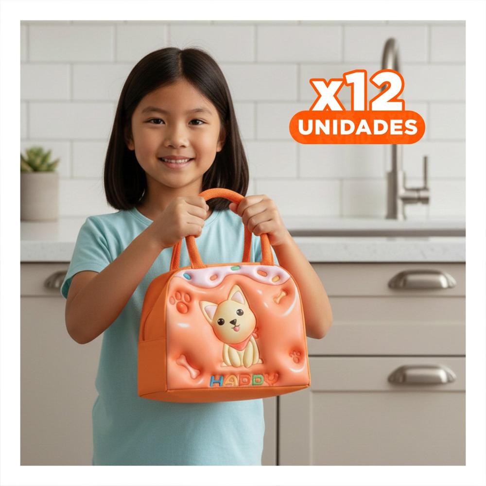 Pack12 Recipiente Alimenticio Kawaii Perro Naranja Y Papel Regalo