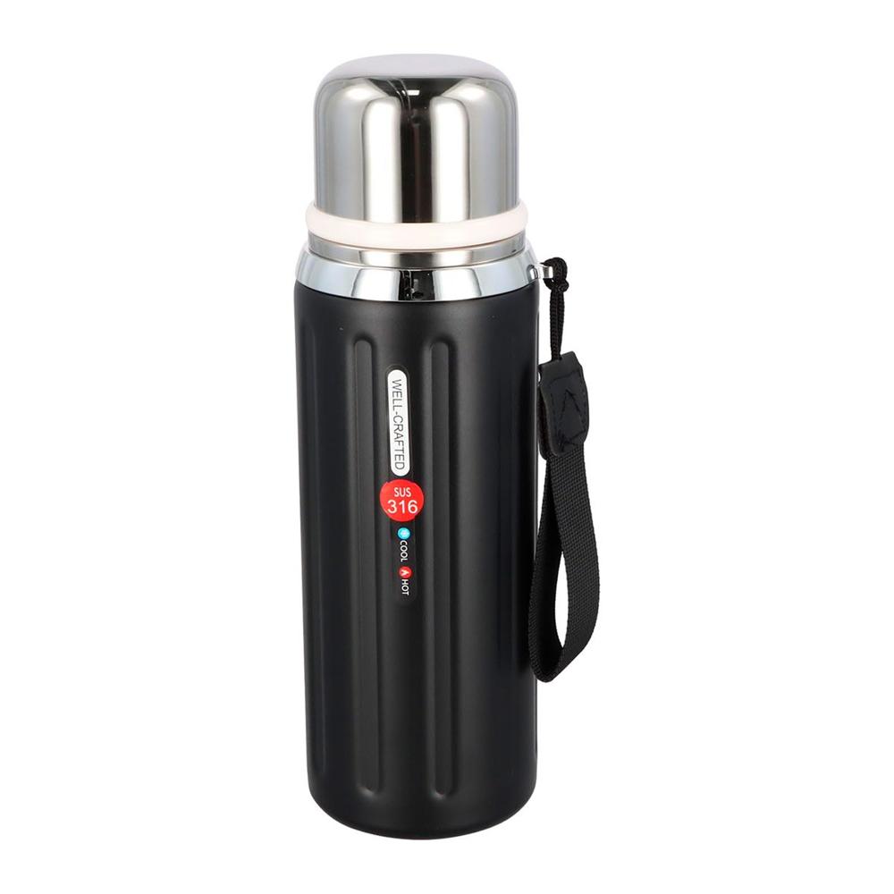 Termo 800ml Negro Resistente a Golpes y Facil de Limpiar en Casa o Oficina YRegalo Sticker