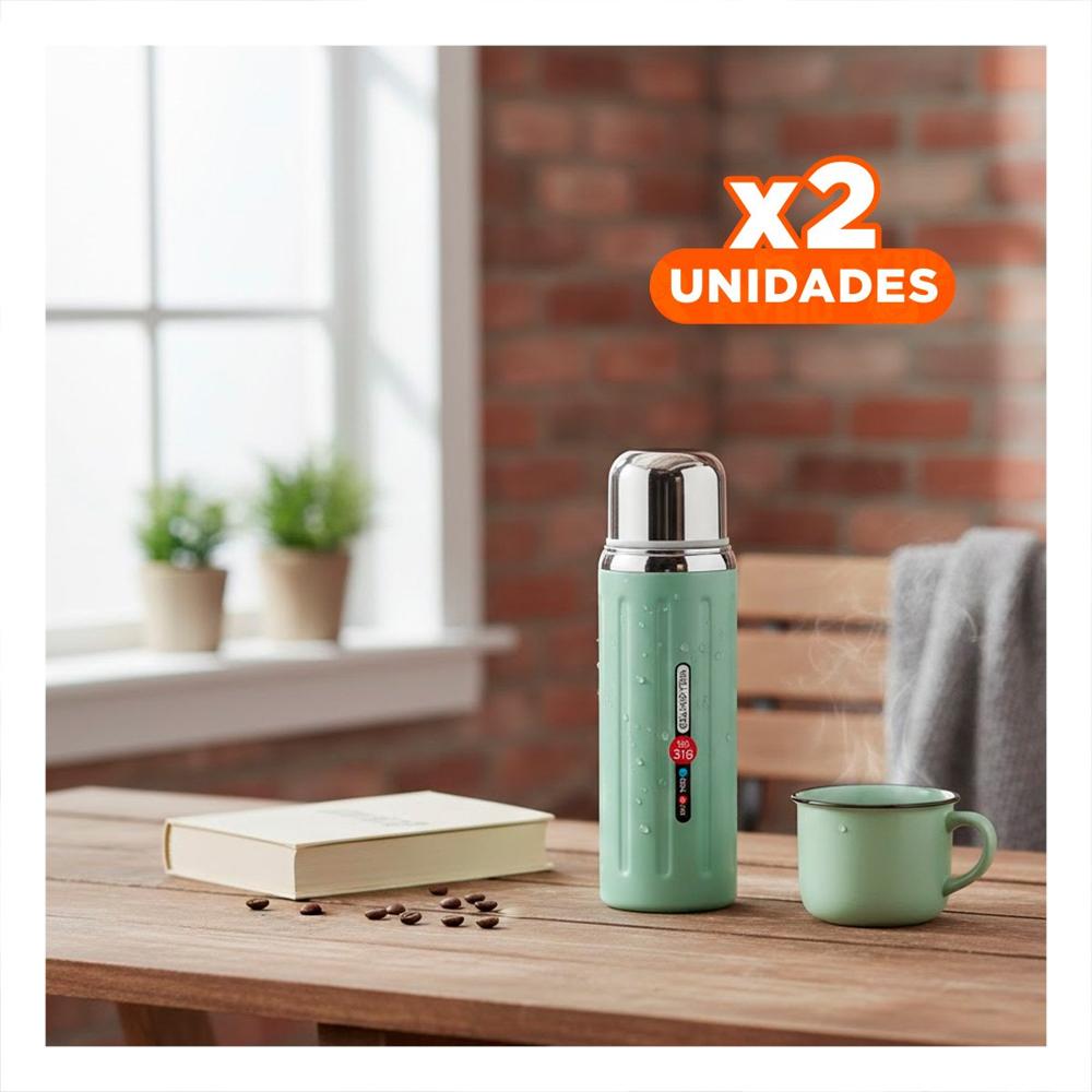 Pack2 Envase 800ml Verde Agua con Tapa Segura y Diseño Moderno para Oficina YPapel Regalo