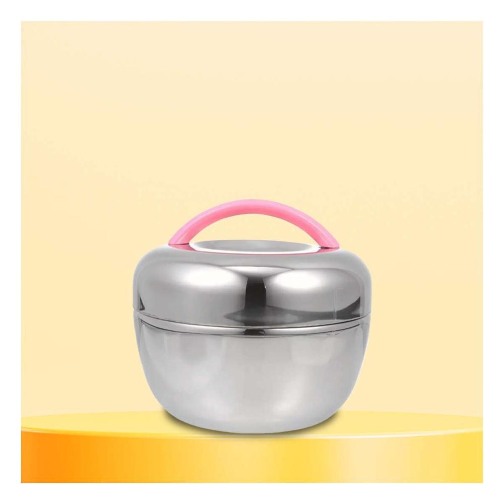 Recipiente Termo Rosa y Plomo Circular para Guardar Alimentos de Forma Practica YPapel Regalo