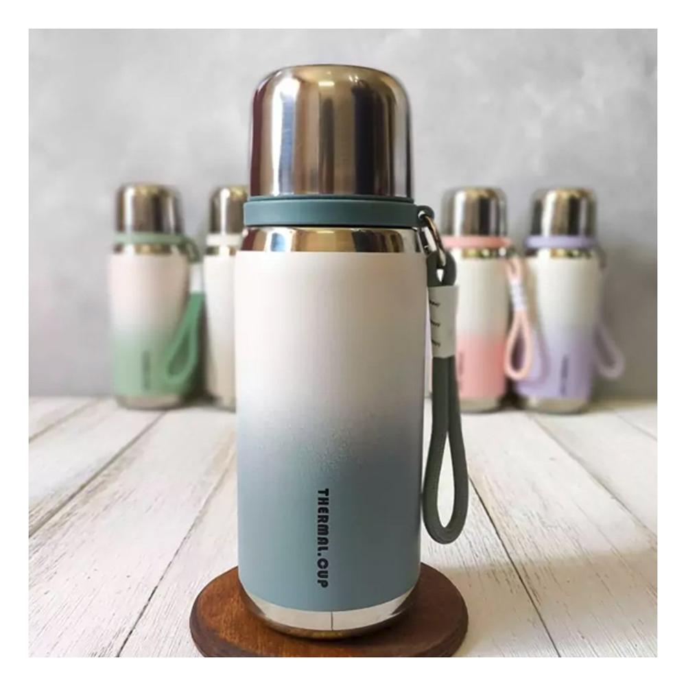 Termo 800ml Azul Ligero y Comodo para Llevar Bebidas Calientes y Frias Y notas