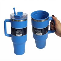 Vaso de 1200ml  Tomatodo de Plastico y Acero en la Base Azul
