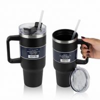 Vaso de 1200ml  Tomatodo de Plastico y Acero en la Base Negro
