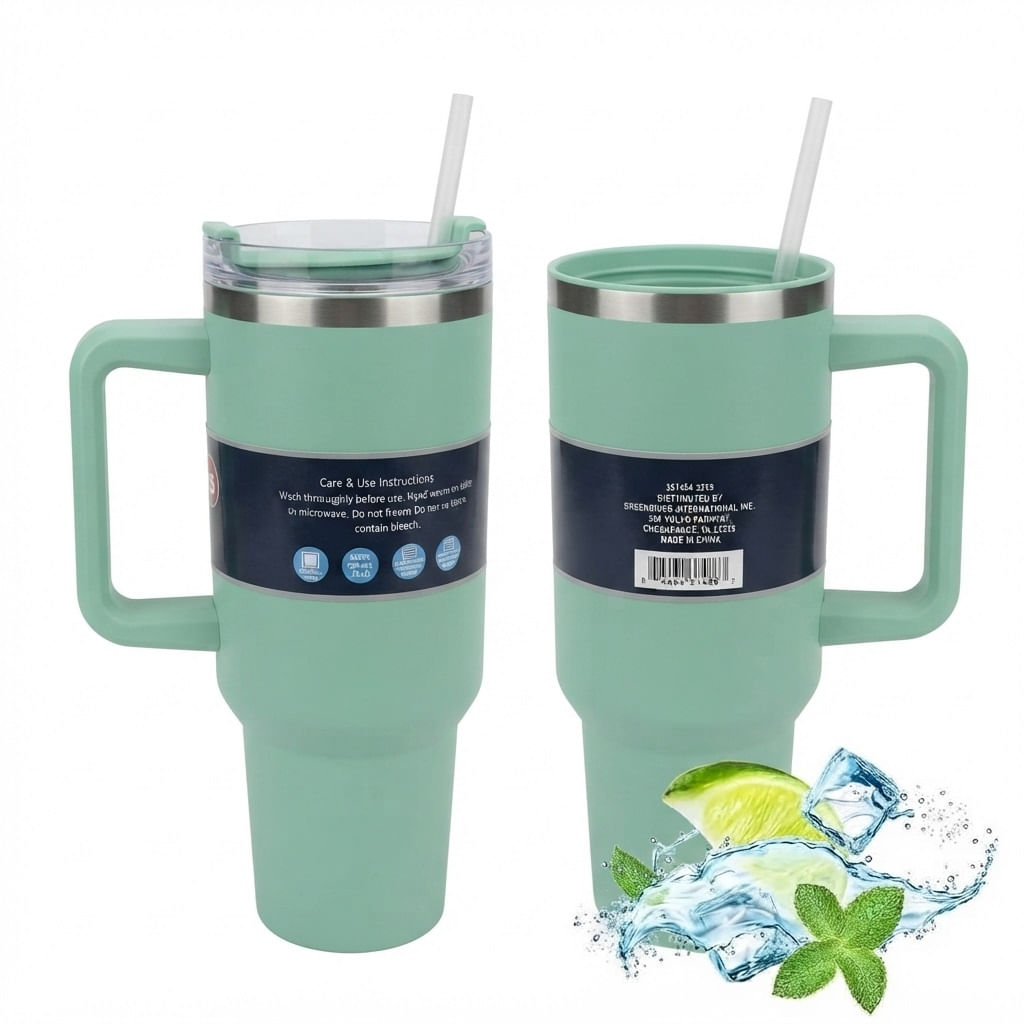 Vaso de 1200ml  Tomatodo de Plastico y Acero en la Base Verde