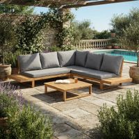 Set de Terraza de Madera en L para 5 Personas Buho Movenda