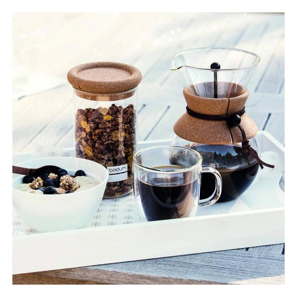 Taza Vidrio Transparente de 250ml de Dimensiones 8x8x11cm Cuerpo Compacto