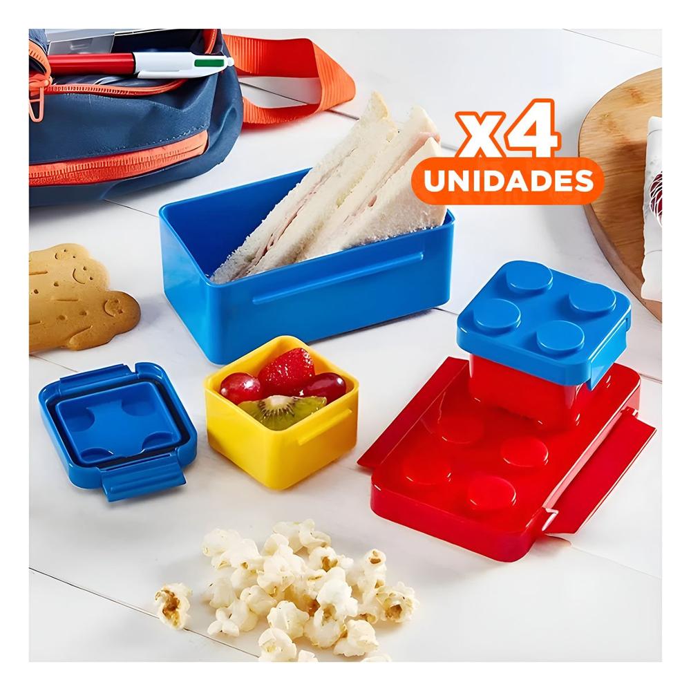 Pack4 Kit de 3 Taperes de Plastico en Varios Colores para Uso Diario Infantil Y Papel Regalo