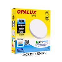 Panel Plafon LED Hielo Opalux 24W Luz Blanca - Pack de 5 Unidades