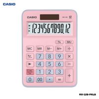 CALCULADORA DE MESA CASIO CON PANEL SOLAR MX-12B-PKLB - ROSADO Y CELESTE