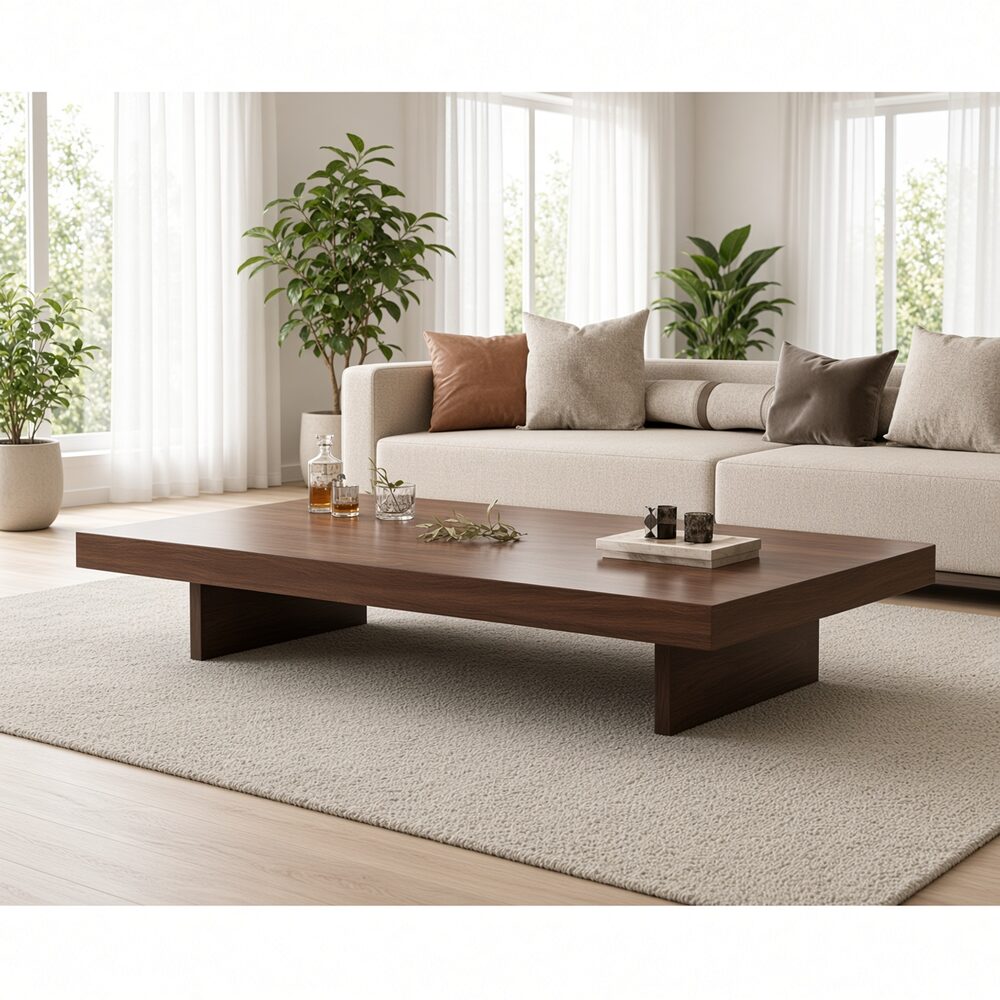 Mesa de Centro Valen Baja Minimalista Color Espresso TU MESITA Canto Delgado