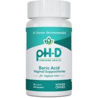 Acido Borico PH-D FEMININE HEALTH  BORIC ACID VAGINAL SUPPOSITORIES 600 mg 34 Capsulas