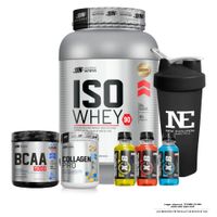 COMBO UN- ISO WHEY 90 1KG. VAINILLA Y BCAA 490G CITRUS PUNCH Y COLLAGEN PRO 500G FRUITPUNCH Y SHAKER