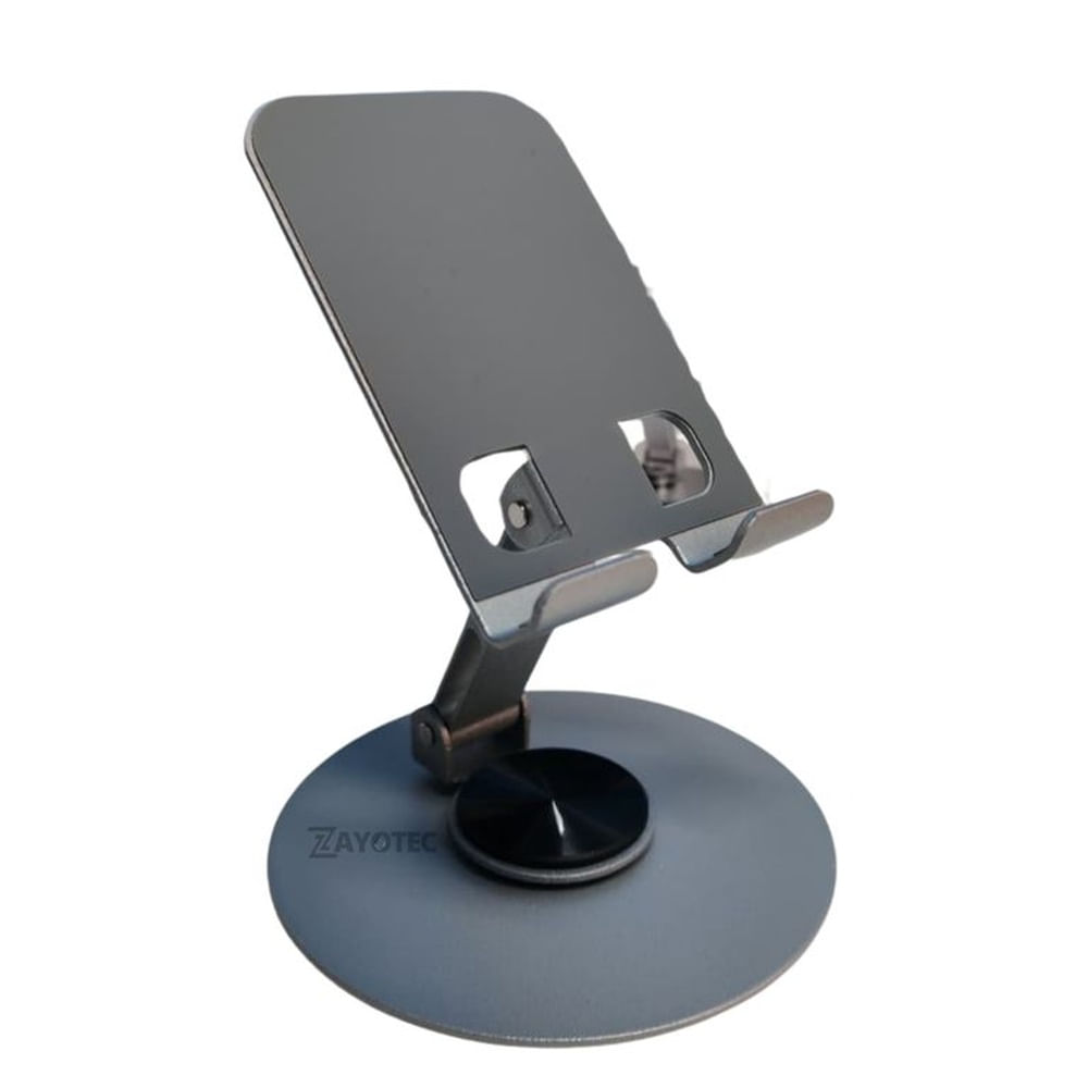 Soporte Metálico para Celular MOVISUN SPT-01 Gris Antideslizante Rotación 360° Escritorio