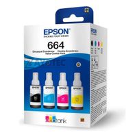 Tinta Epson T664 Pack Original x4 Cyan, Magenta, Amarillo y Negro