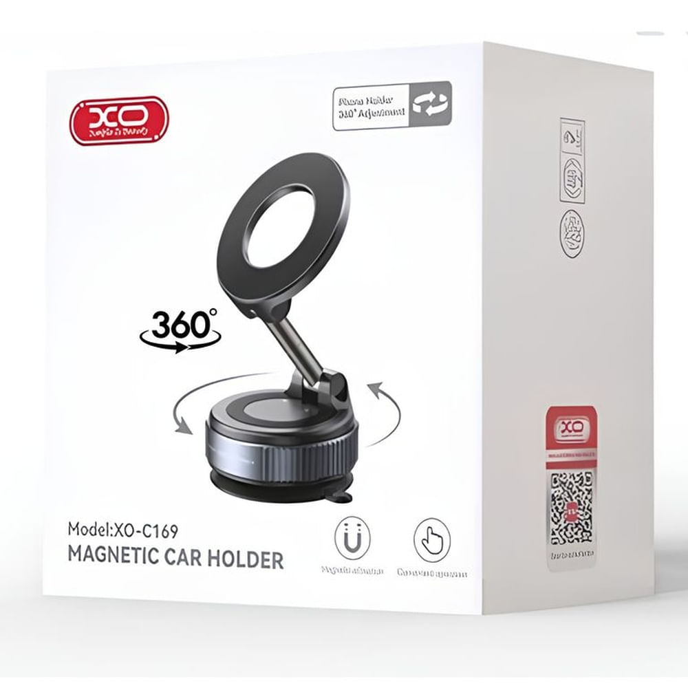 Soporte Magnético para Auto - Ventosa Negro 360° Compatible MagSafe iPhone Android