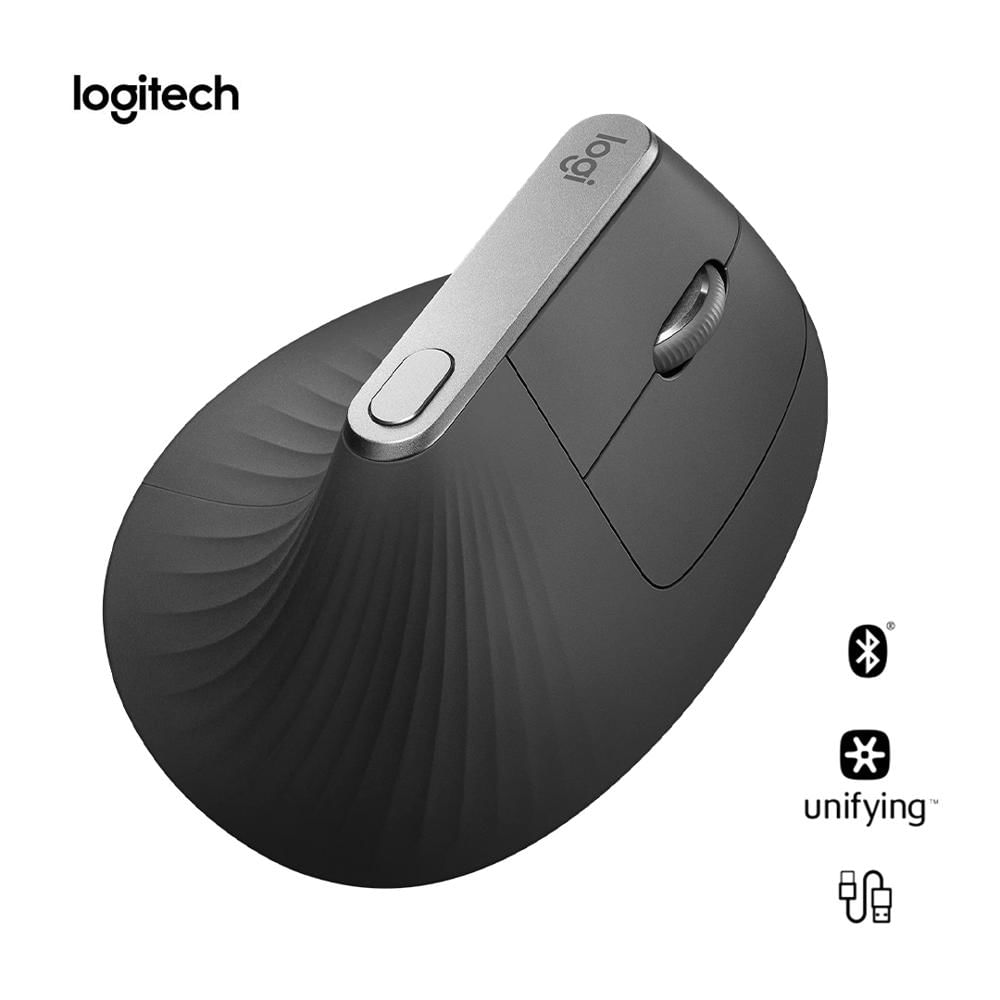 Mouse Logitech MX Vertical Ergonómico Inalámbrico Bluetooth USB-C 4000 DPI Negro