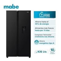 Refrigeradora Side by Side MABE TecInverter 436L MSD480LMRPS0 BLACK