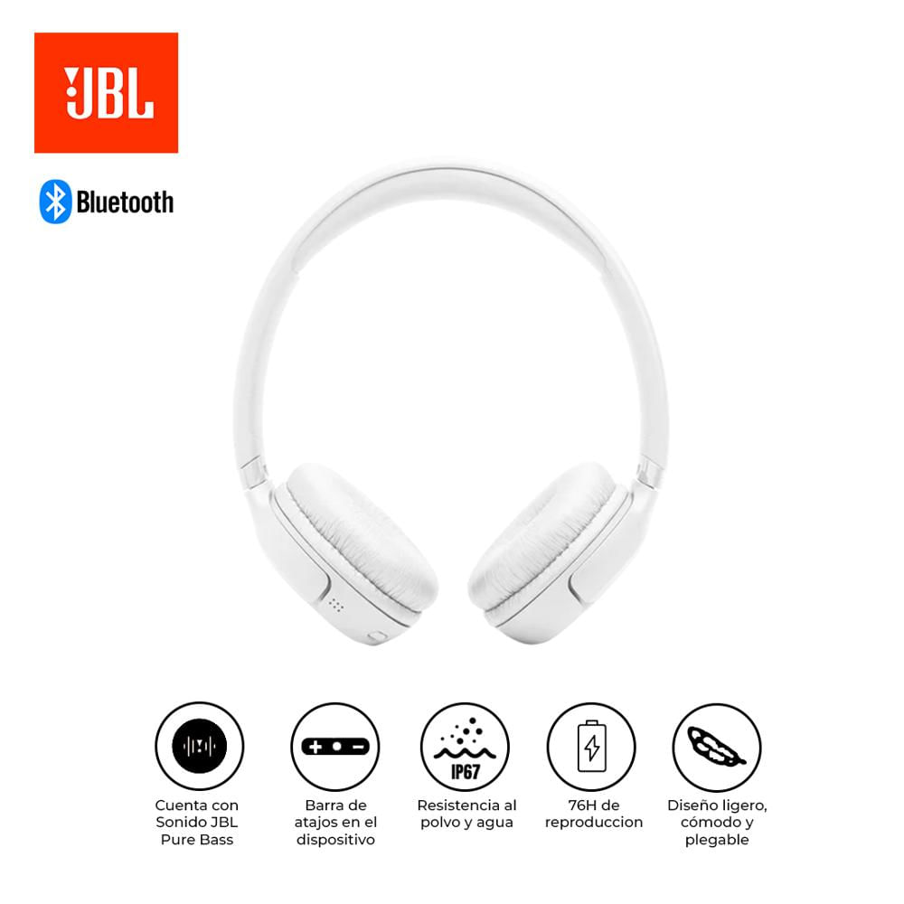 Audífonos JBL Tune 530BT Bluetooth 6.0 76H Pure Bass Blanco