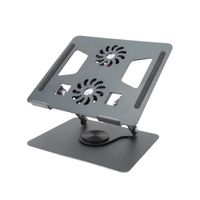 Soporte Metal S&T para Laptop HL906F-S Giratorio 360° con Doble Ventilador 11 a 17 Pulgadas Negro