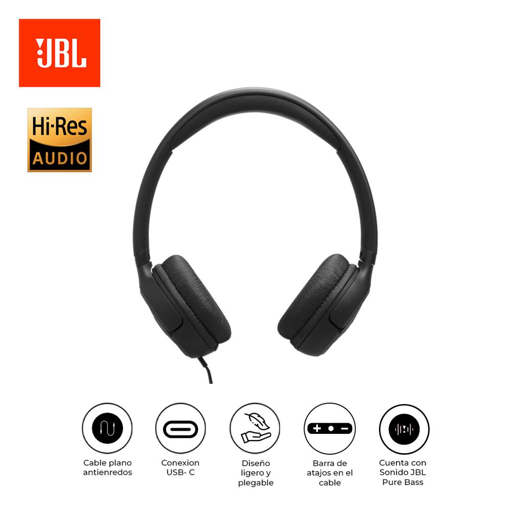 Audífonos JBL Tune 530C USB-C On-Ear Pure Bass Negro