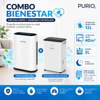 Combo BIENESTAR Deshumedecedor 12L PULSAR y Purificador de aire Hepa ULTRA