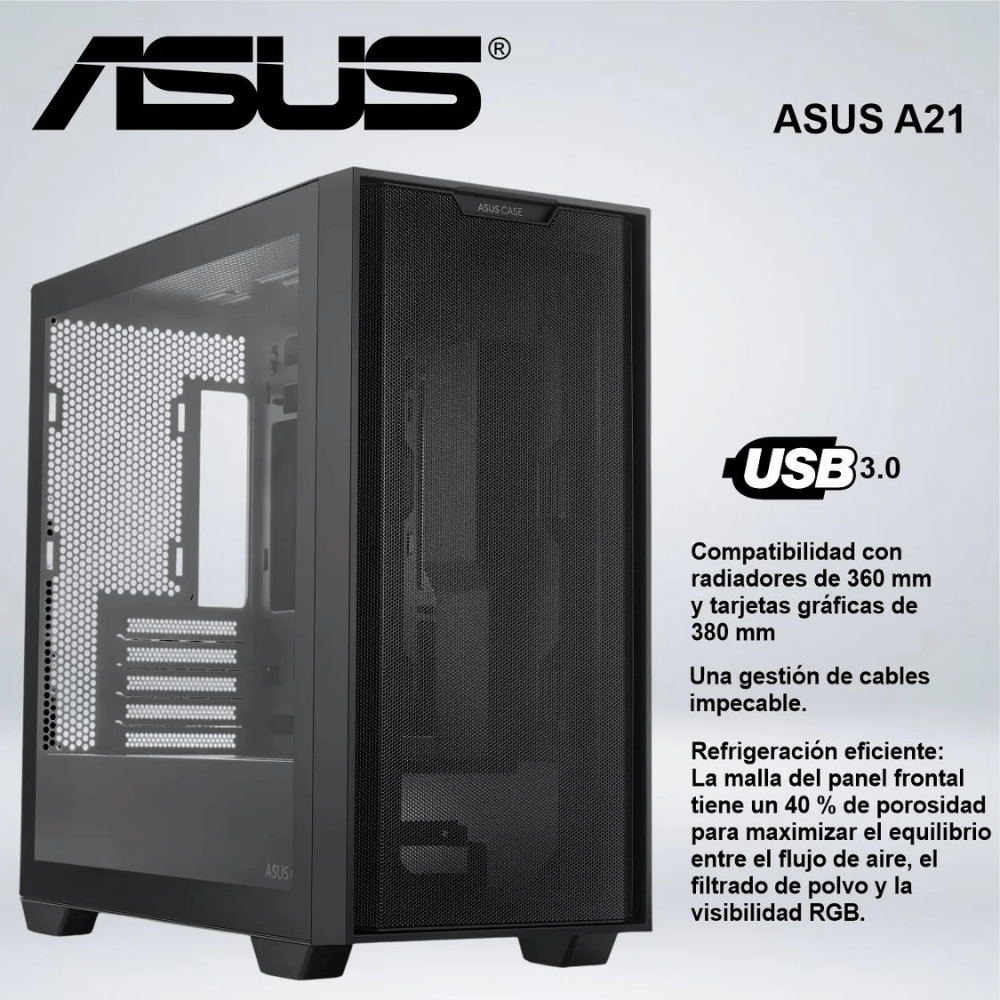 CASE MINI TOWER ASUS A21 BLACK