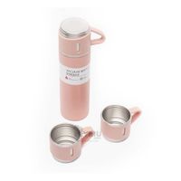 VASO TERMICO CON SET DE 3 TAZAS ROSADO